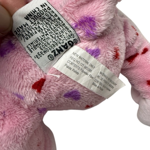GANZ Webkinz  Plush Love Monkey  11"  Stuffed Pink Red & Purple Hearts No Code - Picture 6 of 10